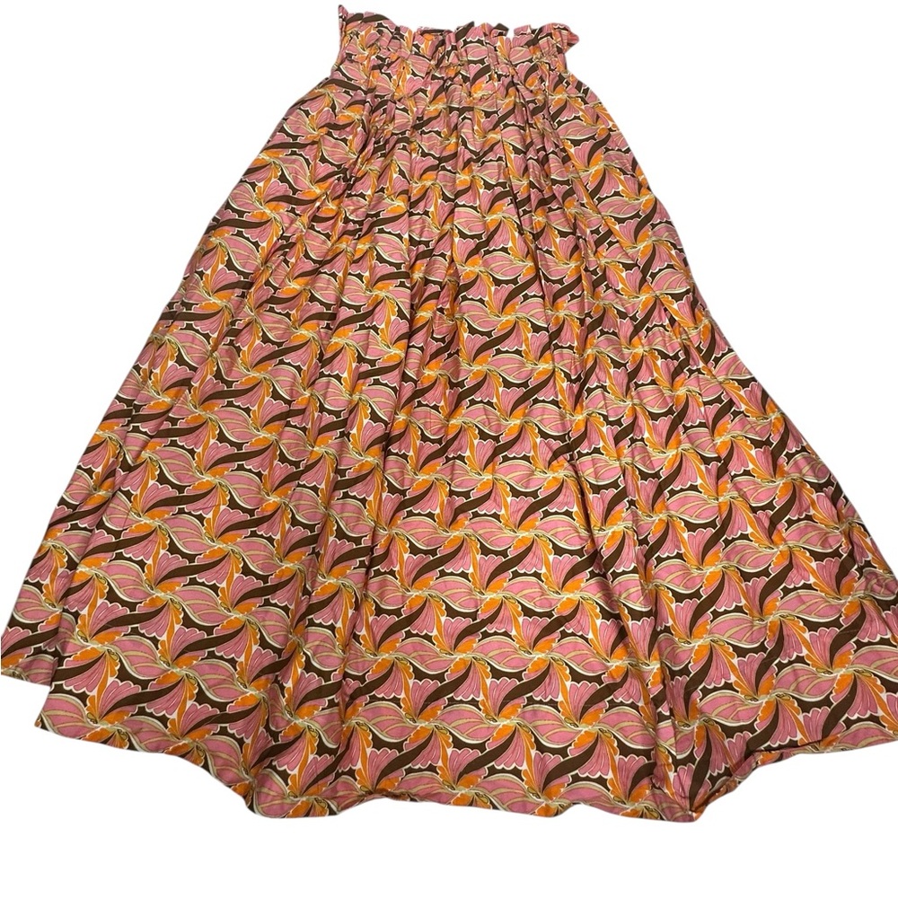 NWT Anthro x Devotion Twins Kotronas Vibrant Floral Polished Cotton Midi Skirt S - Picture 8 of 14